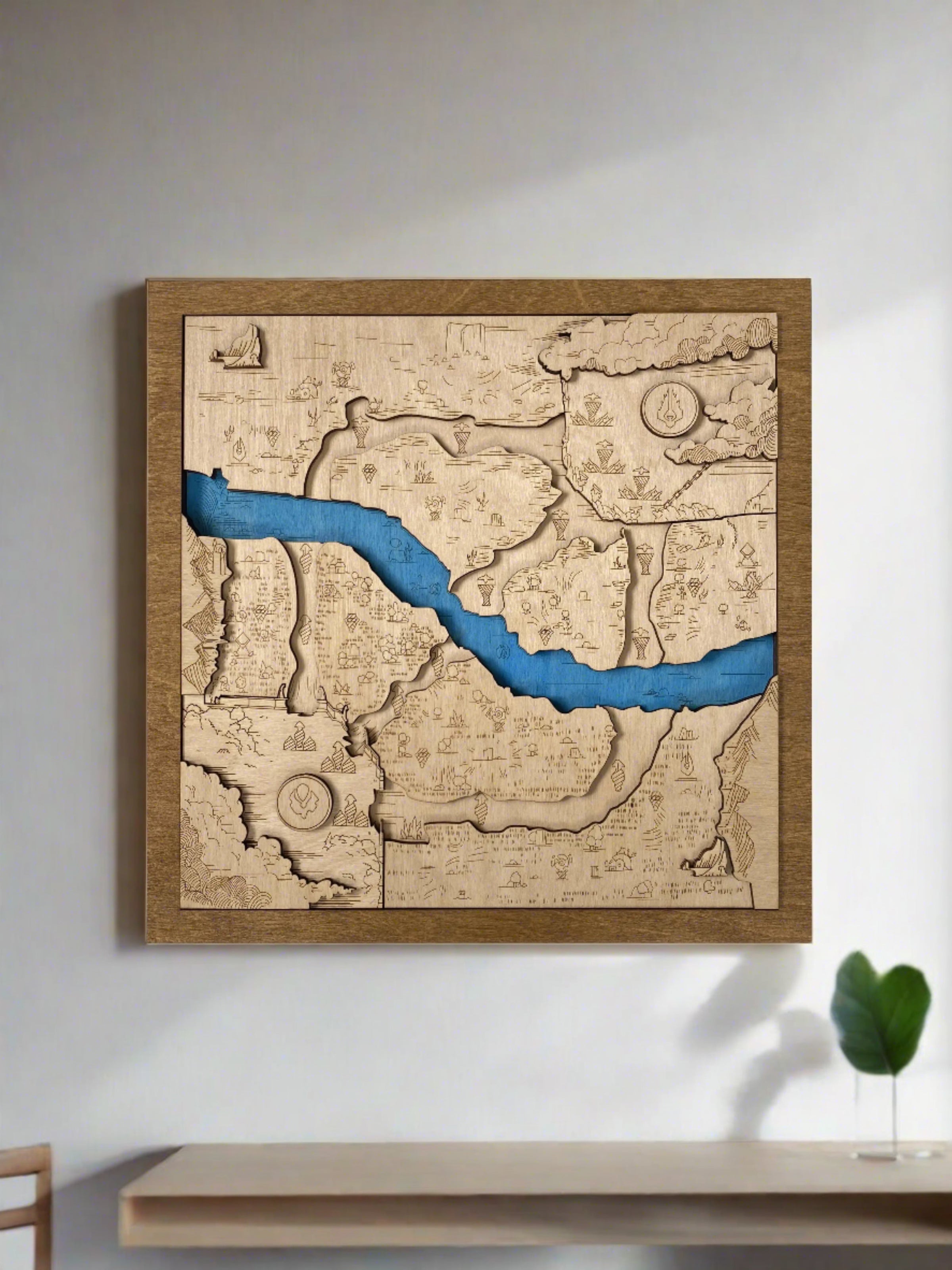 Wooden map for fans of Dota 2 game - WoodLeo
