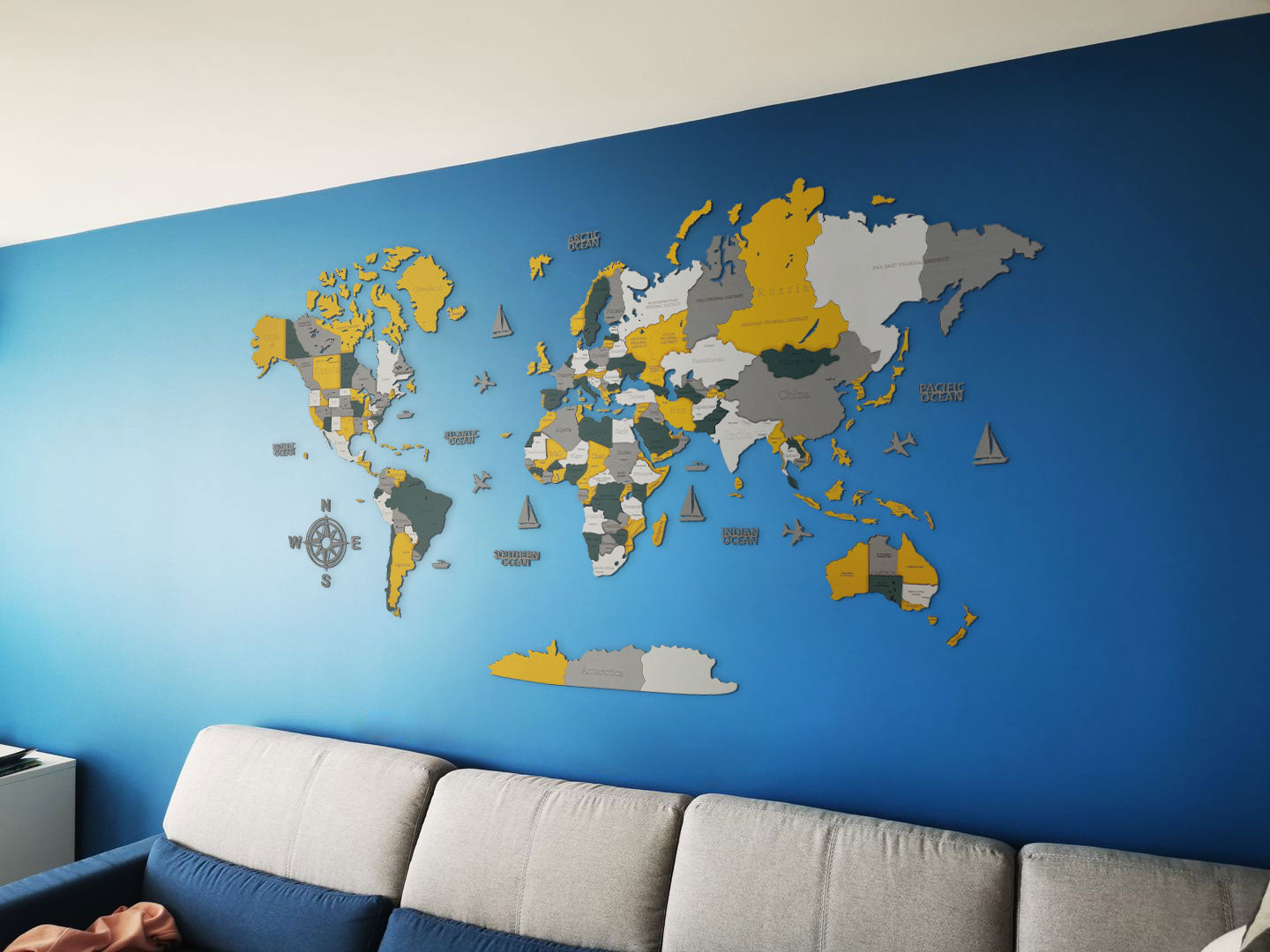 3 stunning examples of colorful walls and a Wooden World Map (Pt.2)