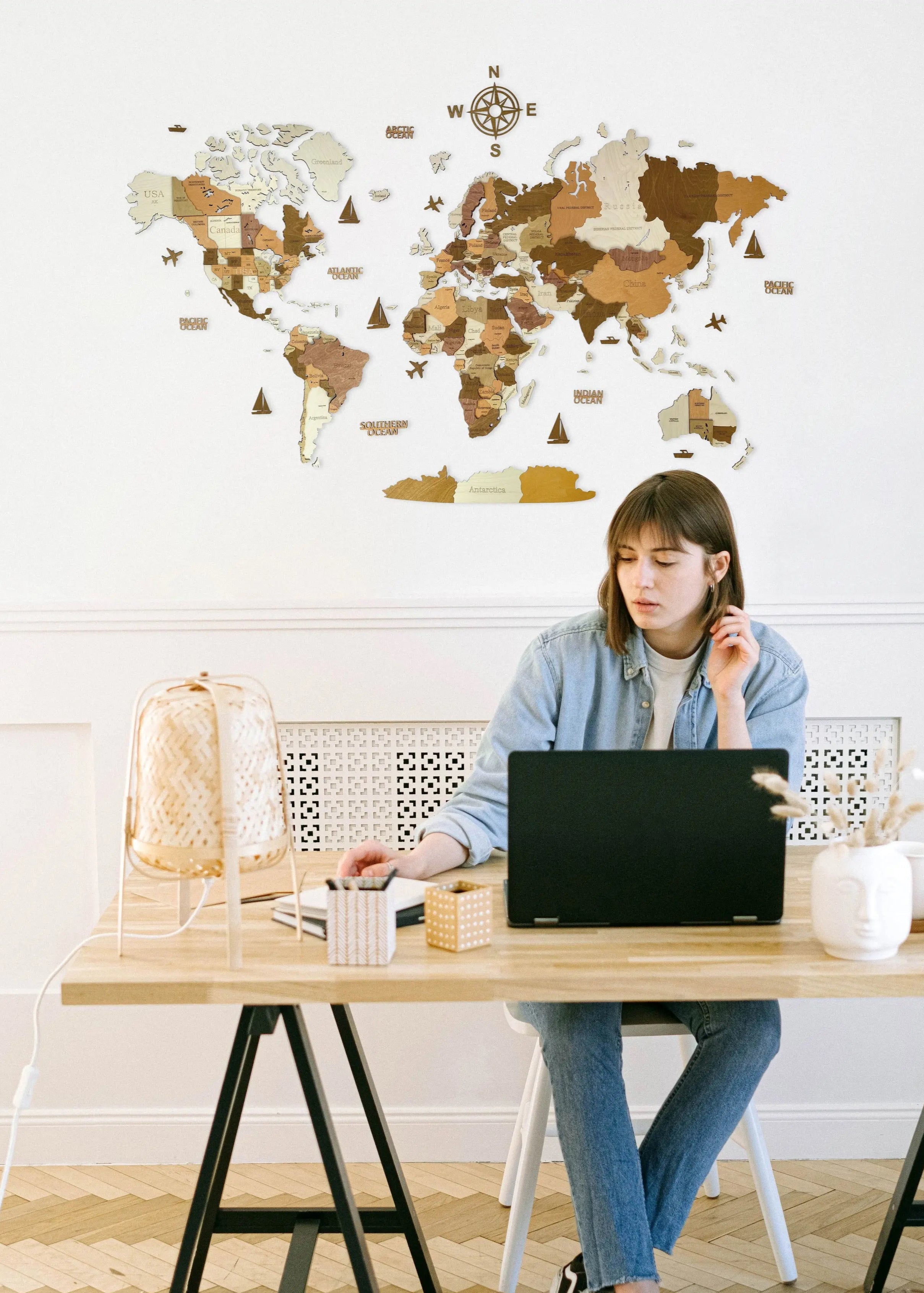 Elevate Your Home Decor with a Stunning Wooden World Map for Wall