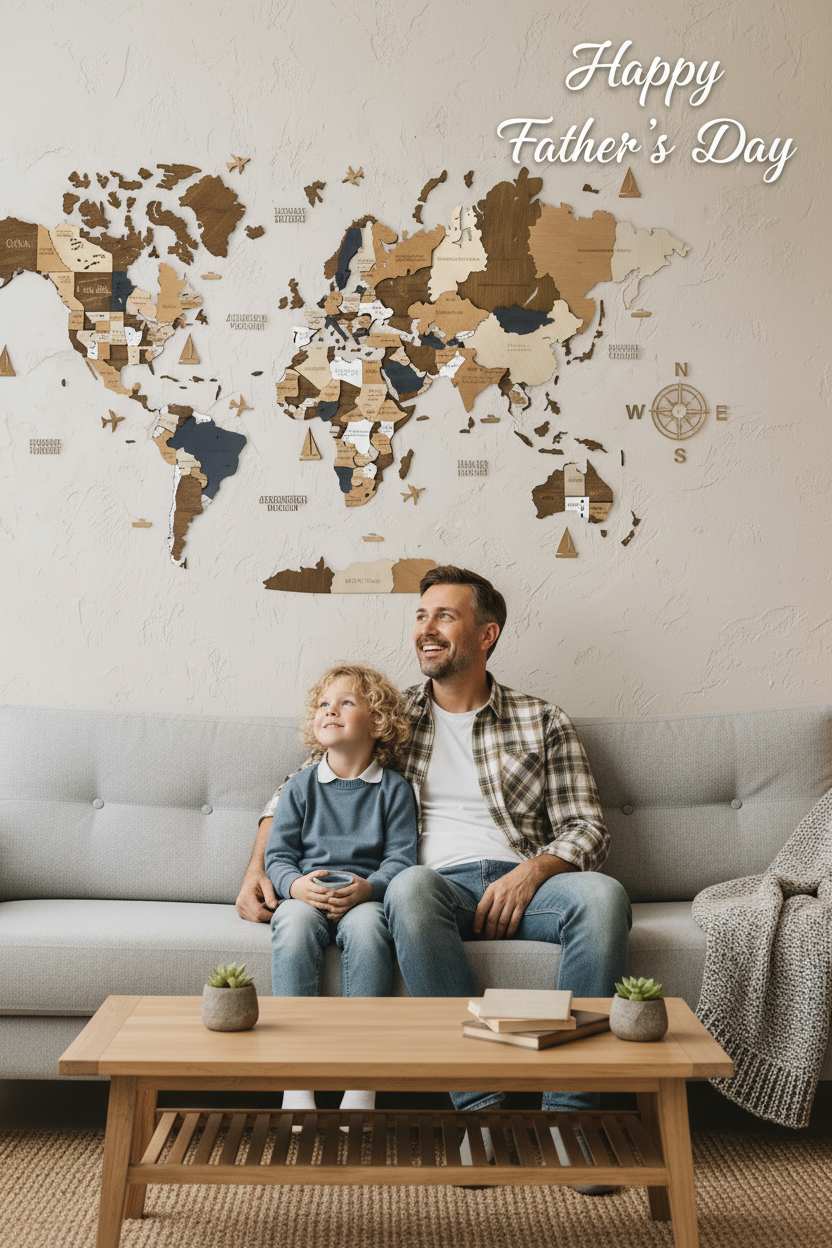 3D WOODEN WORLD MAP «COFFEE» WoodLeo