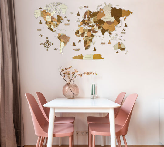 3D WOODEN WALL MAP COLOR “CALIFORNIA” WoodLeo