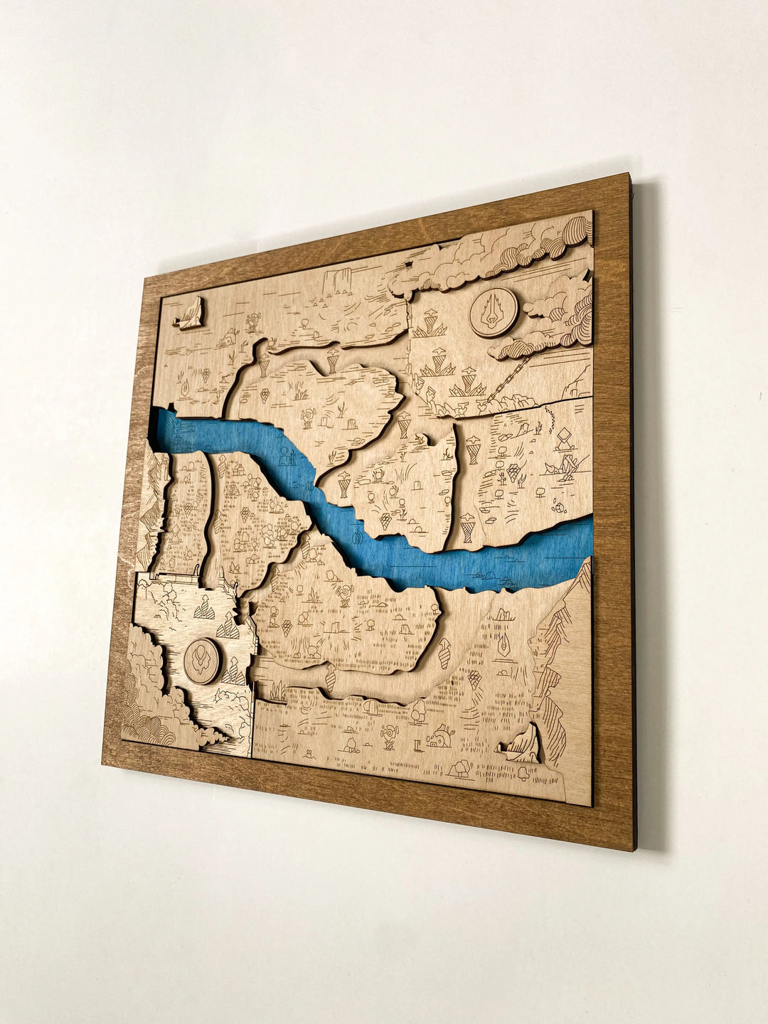 Wooden Map for fans of Dota 2 Game WoodLeo