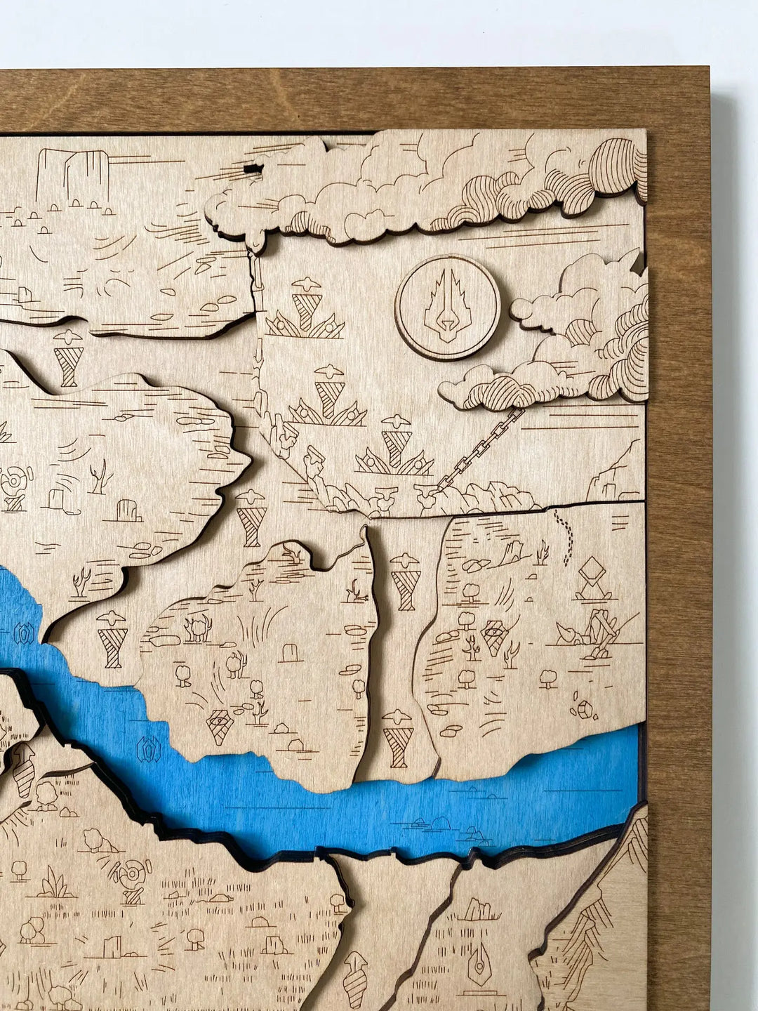 Wooden Map for fans of Dota 2 Game WoodLeo