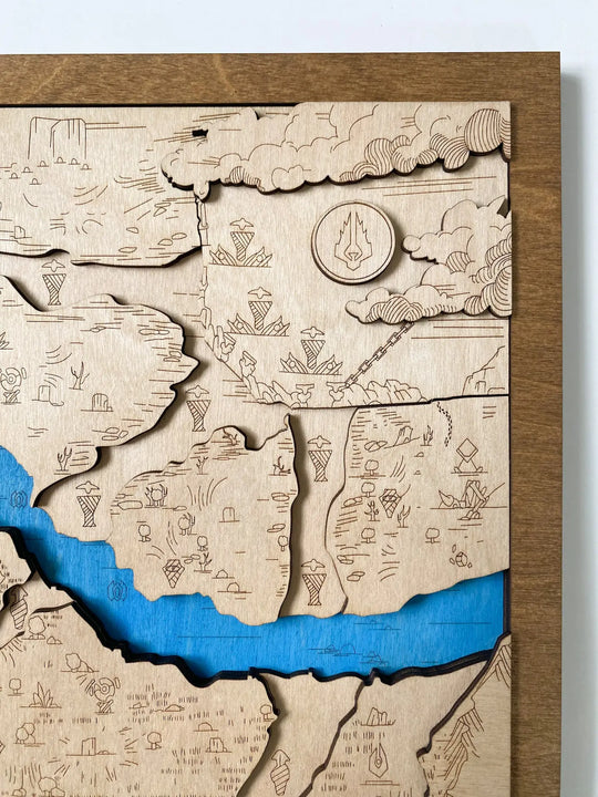 Wooden Map for fans of Dota 2 Game WoodLeo