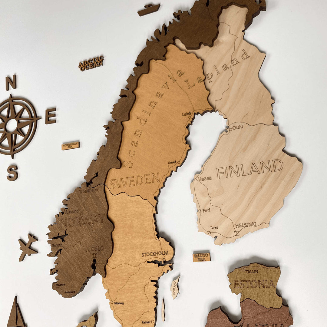 3D WOODEN MAP OF EUROPE - WoodLeo