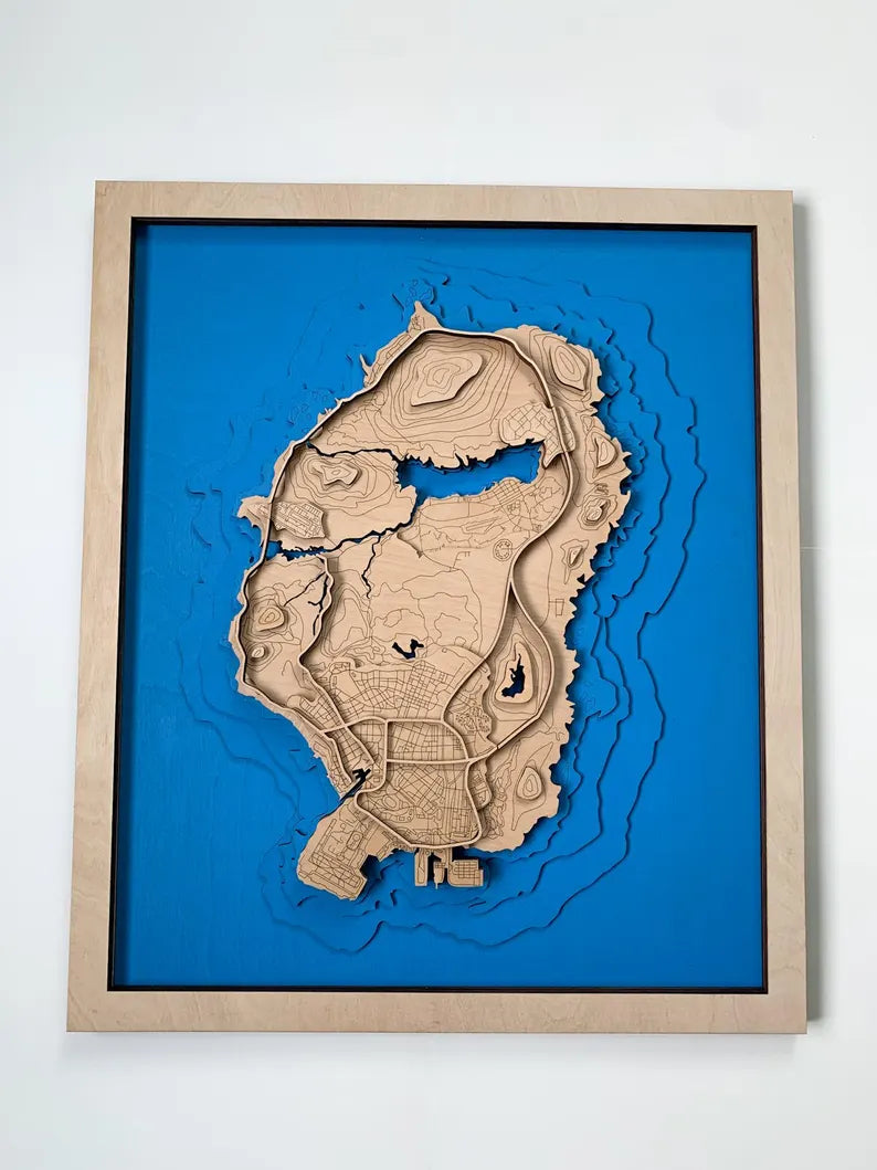 Wooden Map of GTA V WoodLeo