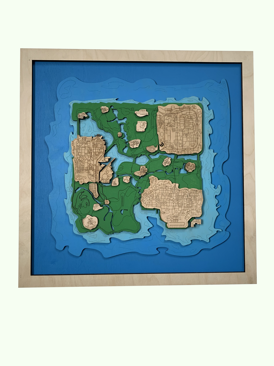 Wooden Map of GTA: San Andreas WoodLeo