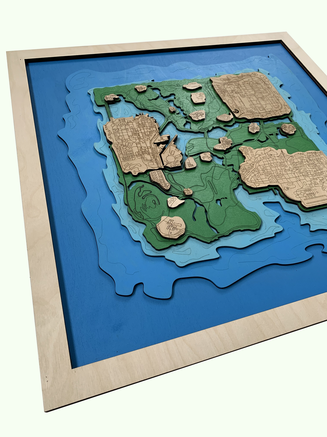 Wooden Map of GTA: San Andreas WoodLeo