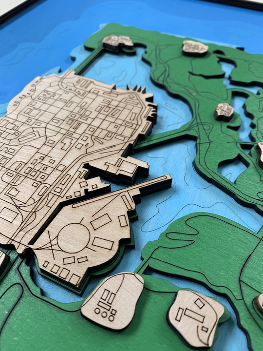 Wooden Map of GTA: San Andreas WoodLeo