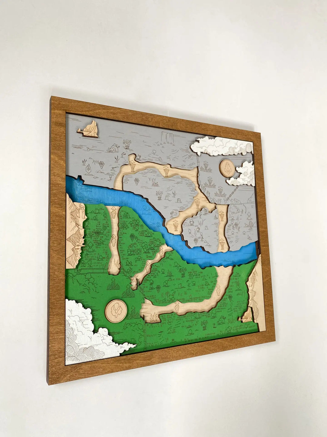 Wooden map for fans of Dota 2 game - WoodLeo