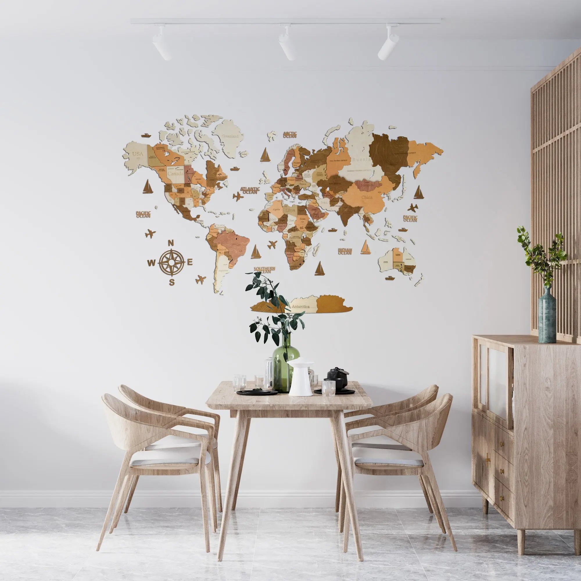 Enjoy the wood Carte du monde en bois 3D Terra XL