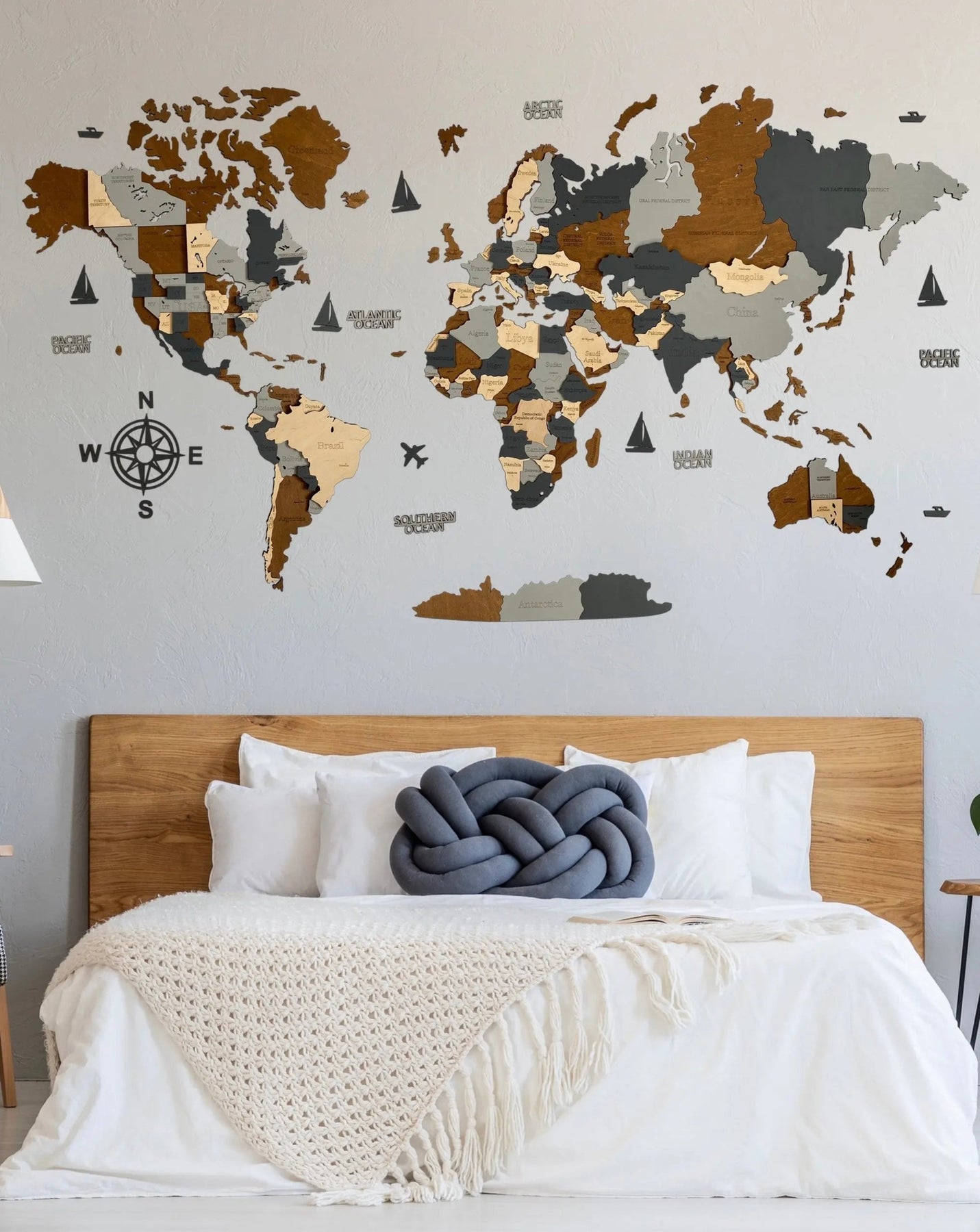 Wood World Map 